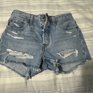 Levi's Blue Distressed Jean Shorts - never worn